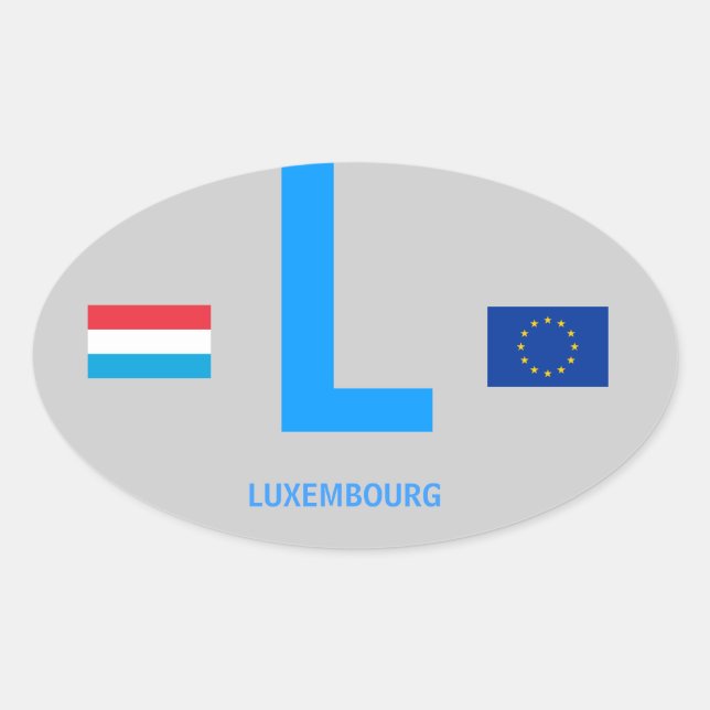 Luxemburg* Euro-Oval-Aufkleber Ovaler Aufkleber (Vorderseite)