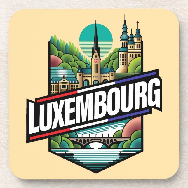Luxemburg Europa Getränkeuntersetzer (Vorderseite)
