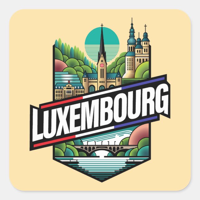 Luxemburg Europa Quadratischer Aufkleber (Vorderseite)