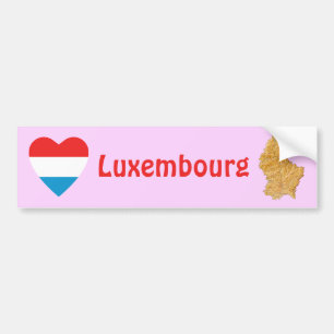 Luxemburg-Flagge Herz + Karte Stoßstangenaufkleber Autoaufkleber