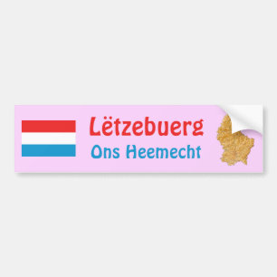 Luxemburg Flagge + Karte Autoaufkleber