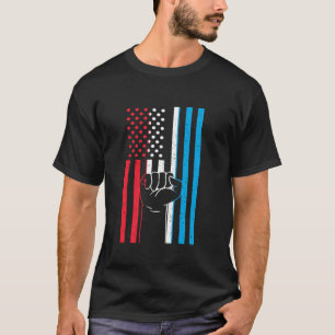 Luxemburg-Flagge USA Amerika Handfist Luxemburgisc T-Shirt