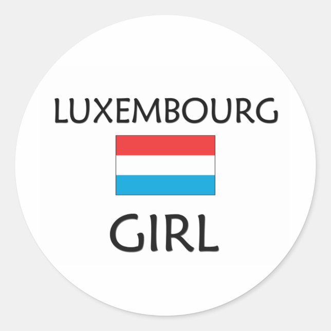 LUXEMBURG GIRL RUNDER AUFKLEBER (Vorderseite)