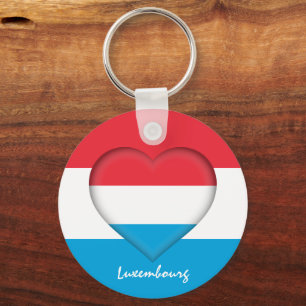 Luxemburg & Herz, Luxemburger Flaggenmode /sport Schlüsselanhänger
