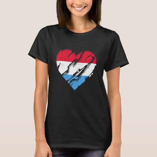Luxemburg Herzstück Luxemburger Flagge Luxemburg P T-Shirt (Vorderseite)
