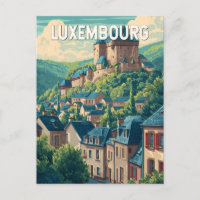 Luxemburg Illustration Reise Kunst Vintage