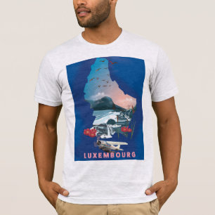 Luxemburg illustriertes Reiseposter Karte. T-Shirt
