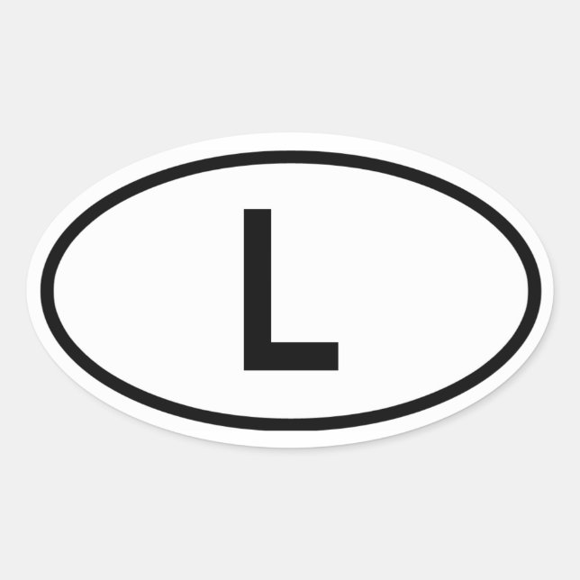 Luxemburg ‚L‘ Ovaler Aufkleber (Vorderseite)