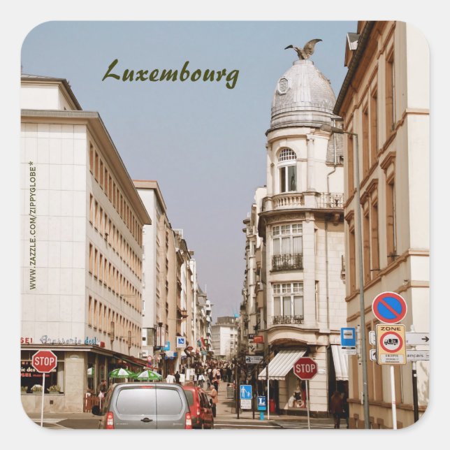 Luxemburg Quadratischer Aufkleber (Vorderseite)