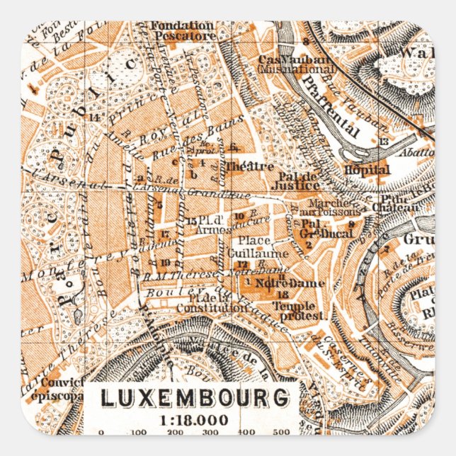 Luxemburg Quadratischer Aufkleber (Vorderseite)