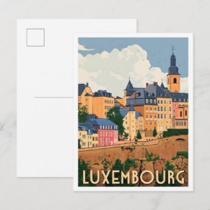 Luxemburg Reisen im Vintage-Stil Postkarte