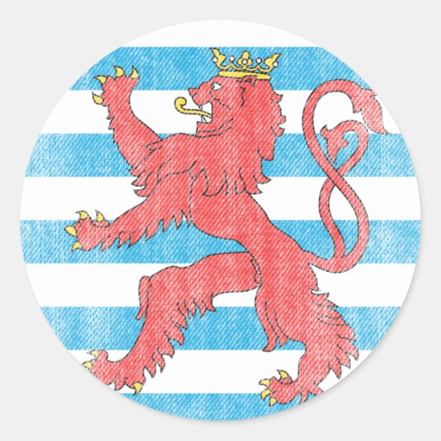 LUXEMBURG RUNDER AUFKLEBER (Vorderseite)