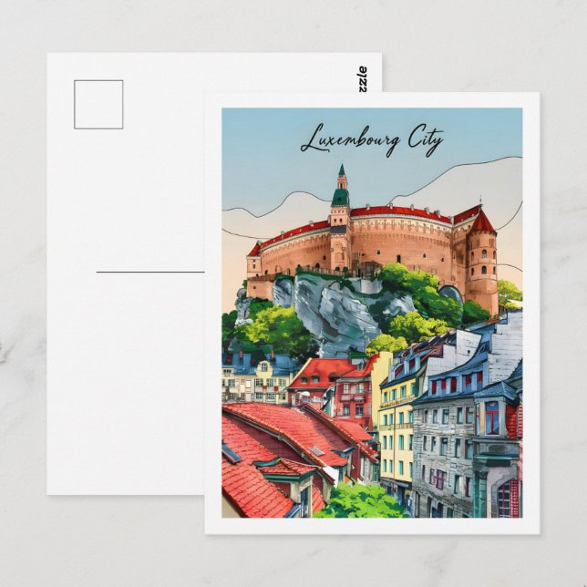 Luxemburg Stadt Berühmter Reiseort Postkarte (Vorne/Hinten)