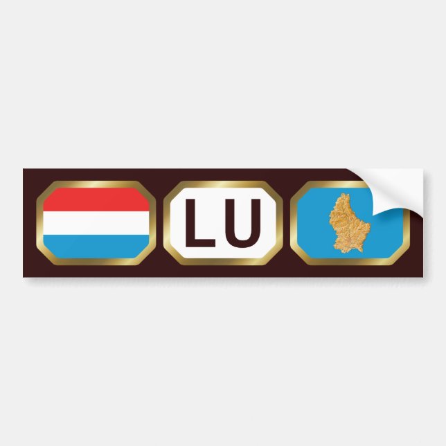 Luxemburger Autoaufkleber für Flaggenplan (Vorne)