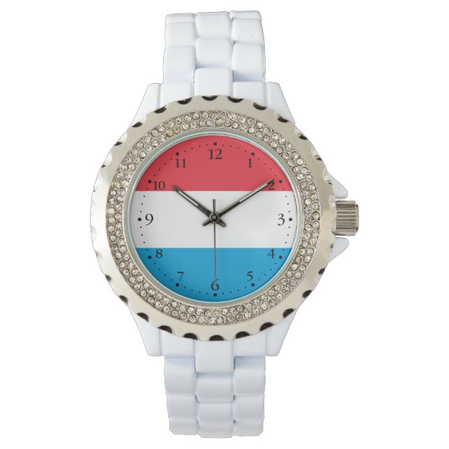Luxemburger Flagge Armbanduhr (Vorderseite)