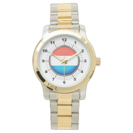 Luxemburger Flagge für Männer - Zwei-Tone-Uhr Armbanduhr