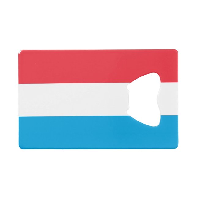 Luxemburger Flagge Geldbeutel Flaschenöffner (Vorderseite (Horizontal))