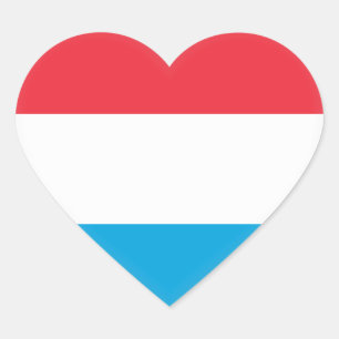 Luxemburger Flagge Herz-Aufkleber