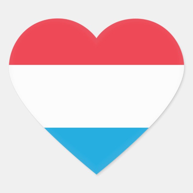 Luxemburger Flagge Herz-Aufkleber (Vorderseite)