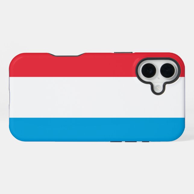 Luxemburger Flagge iPhone 16 Plus Hülle (Rückseite (Horizontal))