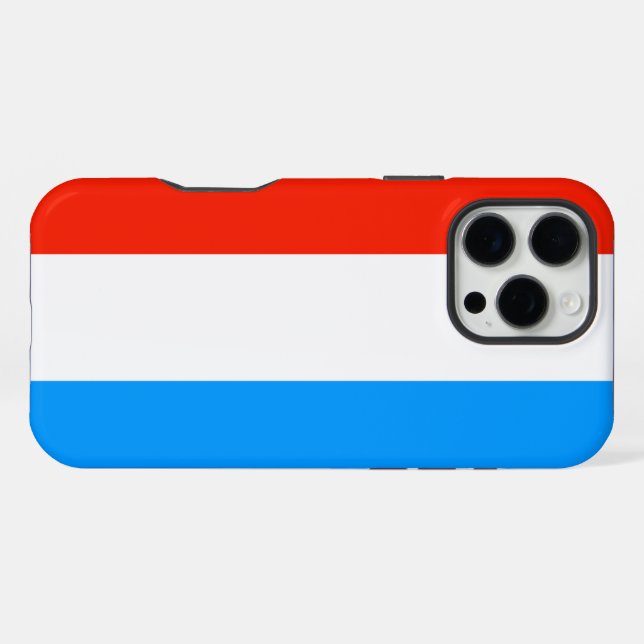 Luxemburger Flagge iPhone 16 Pro Max Hülle (Rückseite (Horizontal))