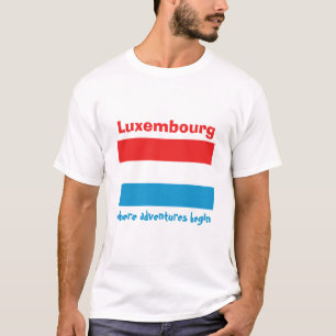 Luxemburger Flagge + Karte + Text-T - Shirt