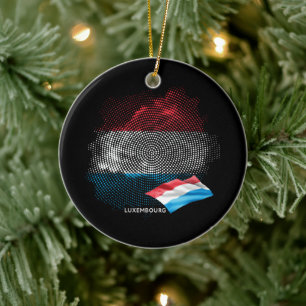 Luxemburger Flagge Keramik Ornament