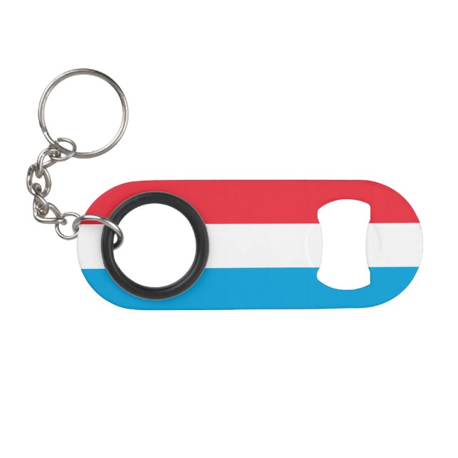 Luxemburger Flagge Mini Flaschenöffner (Vorderseite (Horizontal))