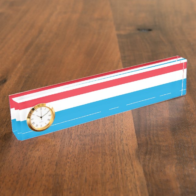 Luxemburger Flagge Namensplakette (Seite)