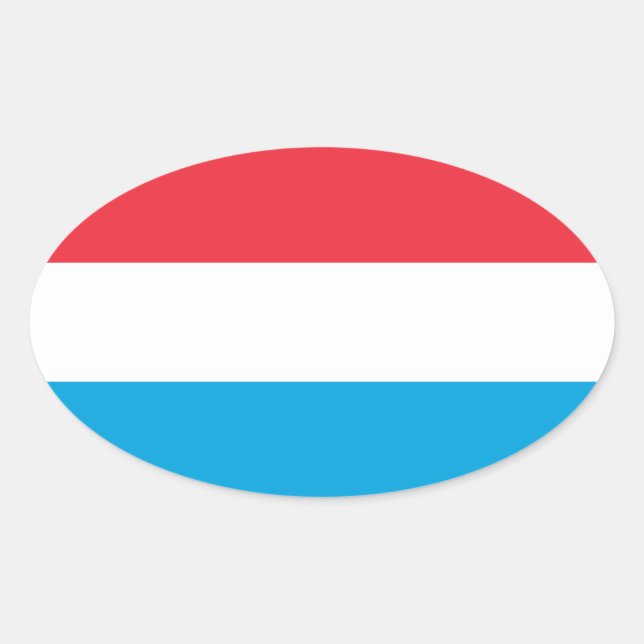 Luxemburger Flagge Ovaler Aufkleber (Vorderseite)