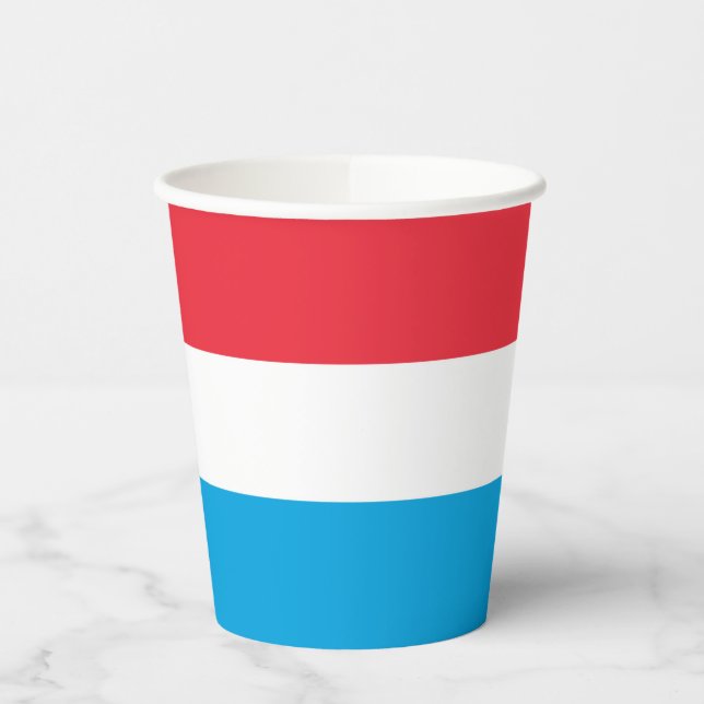 Luxemburger Flagge Pappbecher (Links)