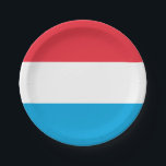 Luxemburger Flagge Pappteller<br><div class="desc">Patriotische Flagge von Luxemburg.</div>