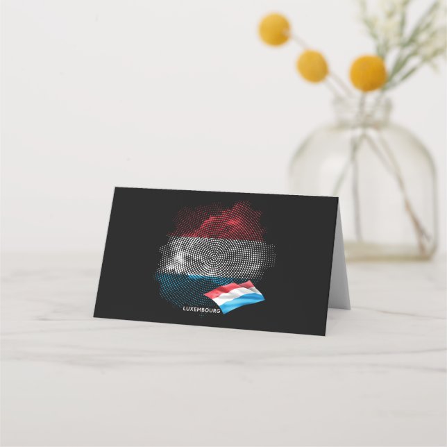 Luxemburger Flagge Platzkarte (Vorderseite)
