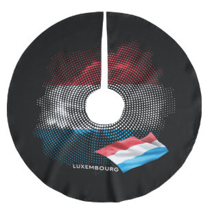 Luxemburger Flagge Polyester Weihnachtsbaumdecke