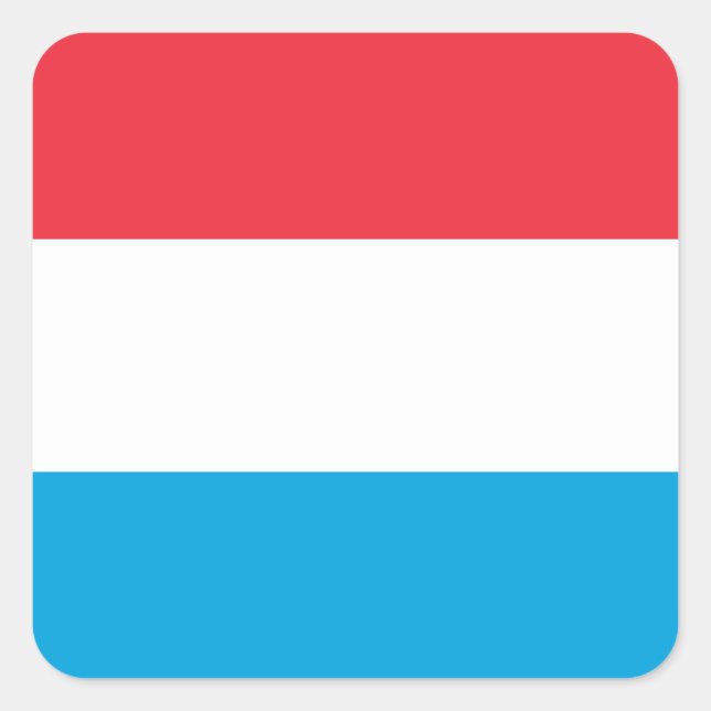 Luxemburger Flagge Quadratischer Aufkleber (Vorderseite)