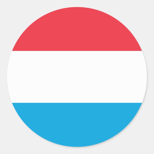 Luxemburger Flagge Runder Aufkleber (Vorderseite)