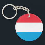 Luxemburger Flagge Schlüsselanhänger<br><div class="desc">Patriotische Flagge von Luxemburg.</div>
