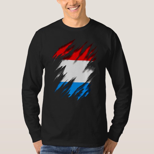 Luxemburger Flagge T-Shirt (Vorderseite)