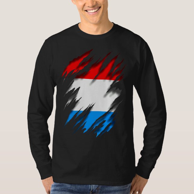 Luxemburger Flagge T-Shirt (Vorderseite)