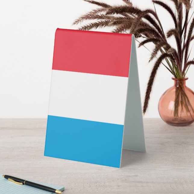 Luxemburger Flagge Tischaufsteller (In Situ (Tisch))