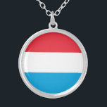 Luxemburger Flagge Versilberte Kette<br><div class="desc">Patriotische Flagge von Luxemburg.</div>