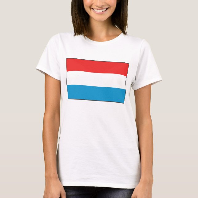 Luxemburger Flagge x Karte T - Shirt (Vorderseite)