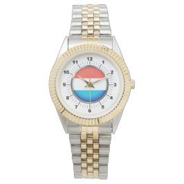 Luxemburger Flagge - Zwei-Tone-Armbanduhr Armbanduhr