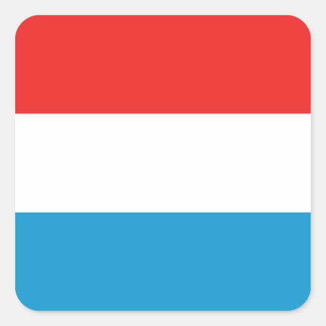 Luxemburger Flaggenmarke Quadratischer Aufkleber (Vorderseite)