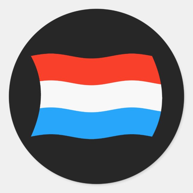 Luxemburger Flaggenmarke Runder Aufkleber (Vorderseite)