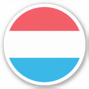 Luxemburger Flaggenrundkleber Aufkleber