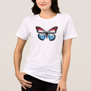 Luxemburger Schmetterlingsmonarchenflagge Tri-Blend Shirt