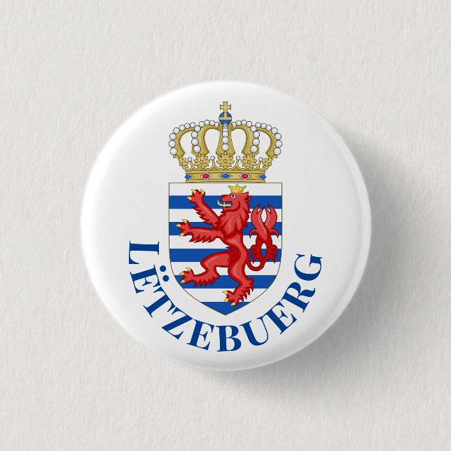 Luxemburger Wappen (mit dem Namen darunter) Button (Vorderseite)