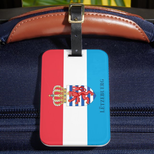 Luxemburger Wappen (mit dem Namen darunter) Gepäckanhänger (Vorderseite Insitu 2)