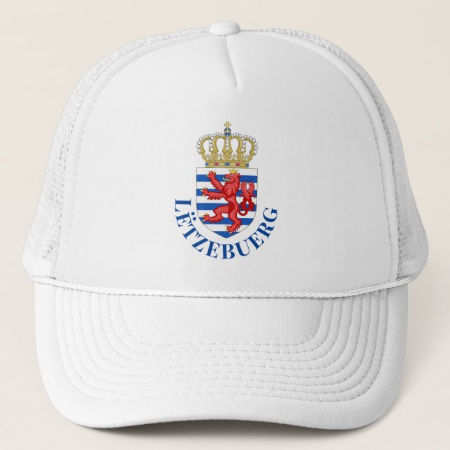 Luxemburger Wappen (mit dem Namen darunter) Truckerkappe (Vorderseite)